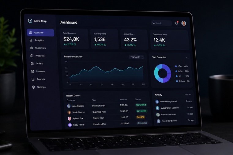 SaaS business platform and web application